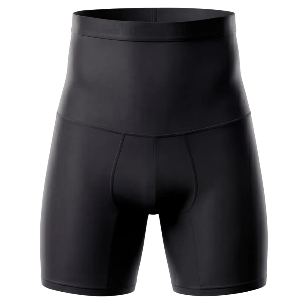 Black cycling shorts on a white background