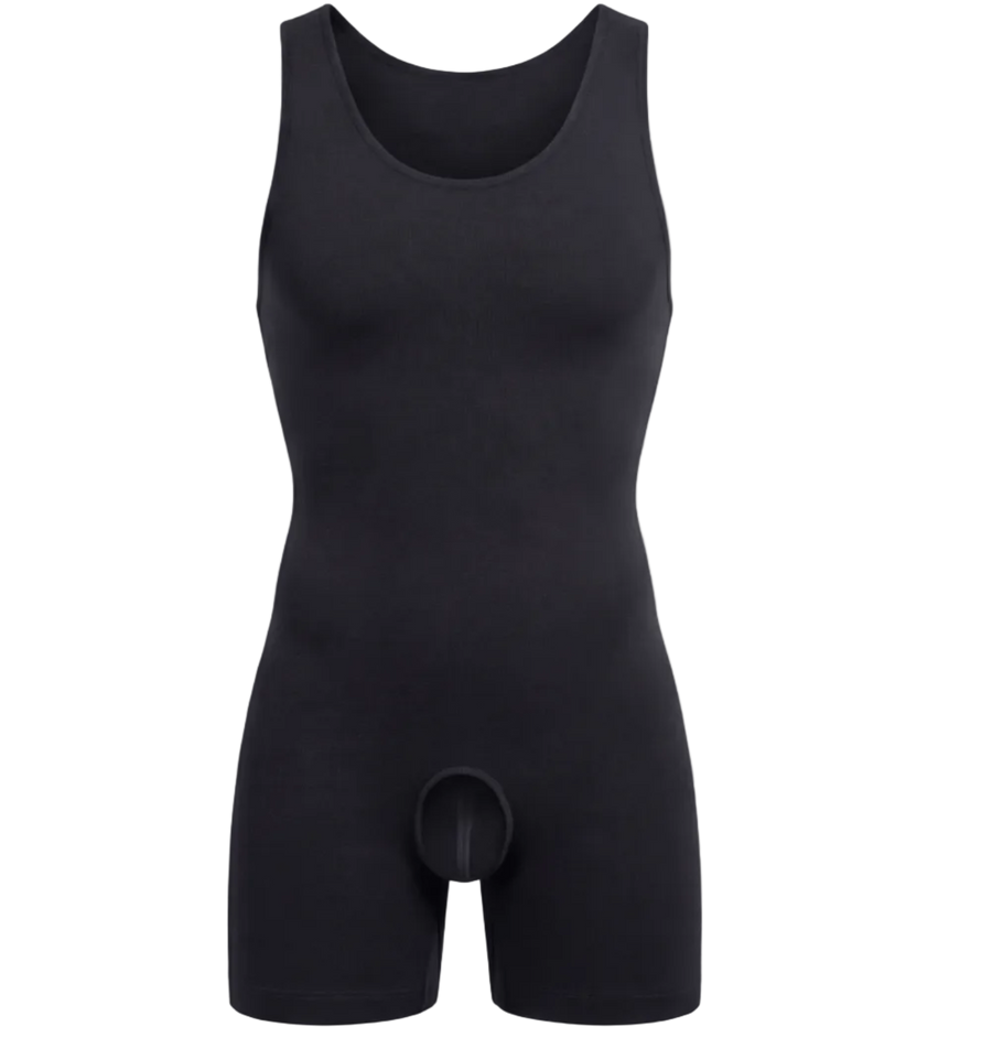 UNDR Full Compression Body in black, flat lay
