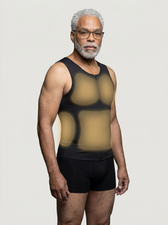UNDR Zip Closure Compression Vest with gold stitch detail