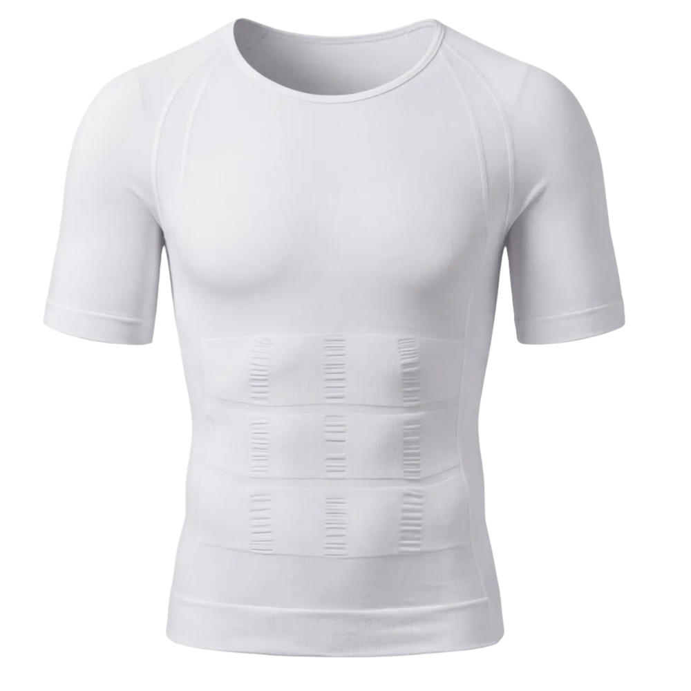 White compression shirt on a white background