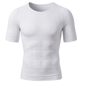 UNDR Posture Control Compression T-Shirt in white, flat lay