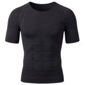 UNDR Posture Control Compression T-Shirt in black, front, back and side views